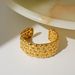 Women’s Jewelry Set Fashion Real Gold Electroplated Titanium Steel Fashionable Irregular Geometric Lava Hammer Pattern Wide Bracelet_ipsvogv.com