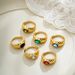Unisex Personalized Fashion All Match Ring Inlaid White And Green Ring Retro Multi Color Zircon Ring_ipsvogv.com
