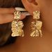 Gold Exaggerated Irregular Pleated Earrings High-end Fashion Women's Ear Jewelry_ipsvogv.com