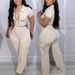Women's new spring and summer new fashion zipper tops multi-pocket trousers casual solid color suits_ipsvogv.com