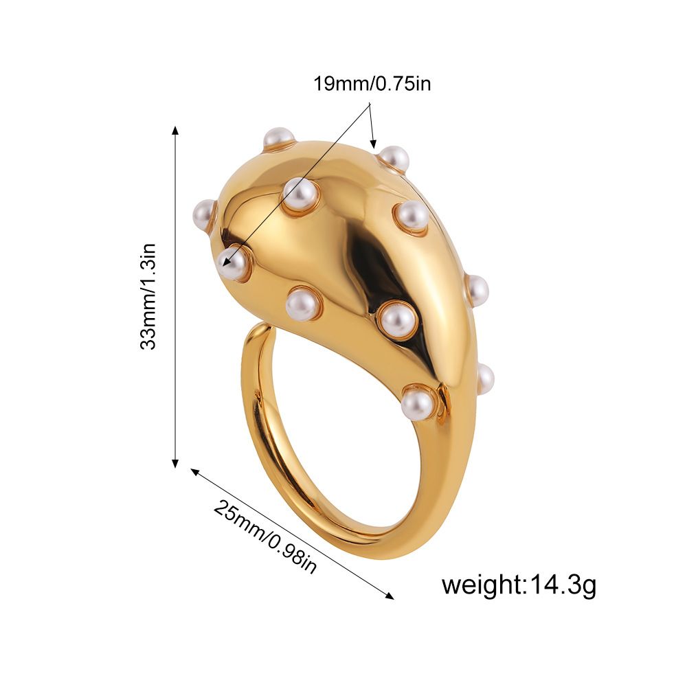 Women’s Jewelry Set Fashion Hot Sale Micro Diamond Open Water Drop Ring Gold Plated Ring Adjustable Ring_ipsvogv.com