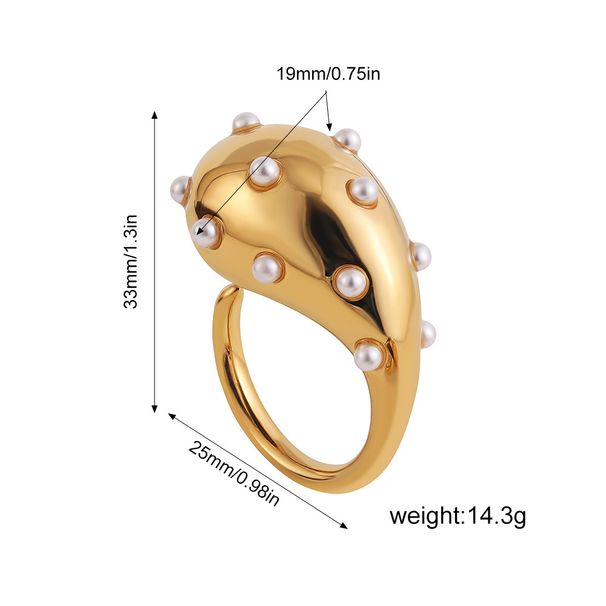 Women’s Jewelry Set Fashion Hot Sale Micro Diamond Open Water Drop Ring Gold Plated Ring Adjustable Ring_ipsvogv.com