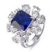 Atmospheric fashion cultivation colored gem ring S925 silver inlaid red, blue and green sapphire closed index finger ring_ipsvogv.com