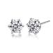 S pure six claw Mosang stone , niche, simple silver earplugs, two ear bone studs, versatile for men and women's_ipsvogv.com
