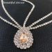 Blue water drop pendant head chain fashionable multi layer rhinestone forehead chain hair accessories jewelry_ipsvogv.com