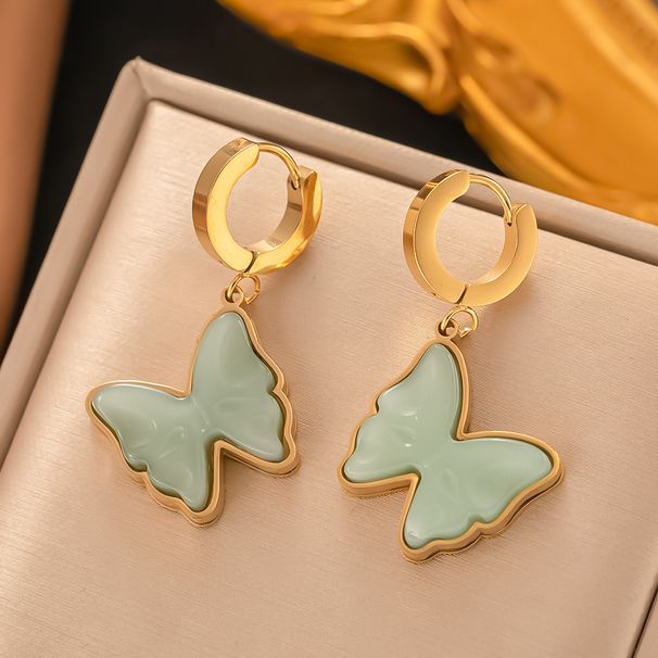Luxurious Design Titanium Steel Natural Stone Ball Earrings, Personalized Trend Earrings For Women_ipsvogv.com