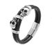 Fashion Men's Skull Dark Punk Style Handmade Woven Leather Bracelet Jewelry_ipsvogv.com