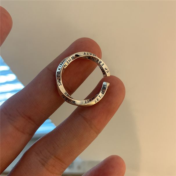 Opening Mobius ring English graffiti ring Female Minority design light luxury fashion personality_ipsvogv.com