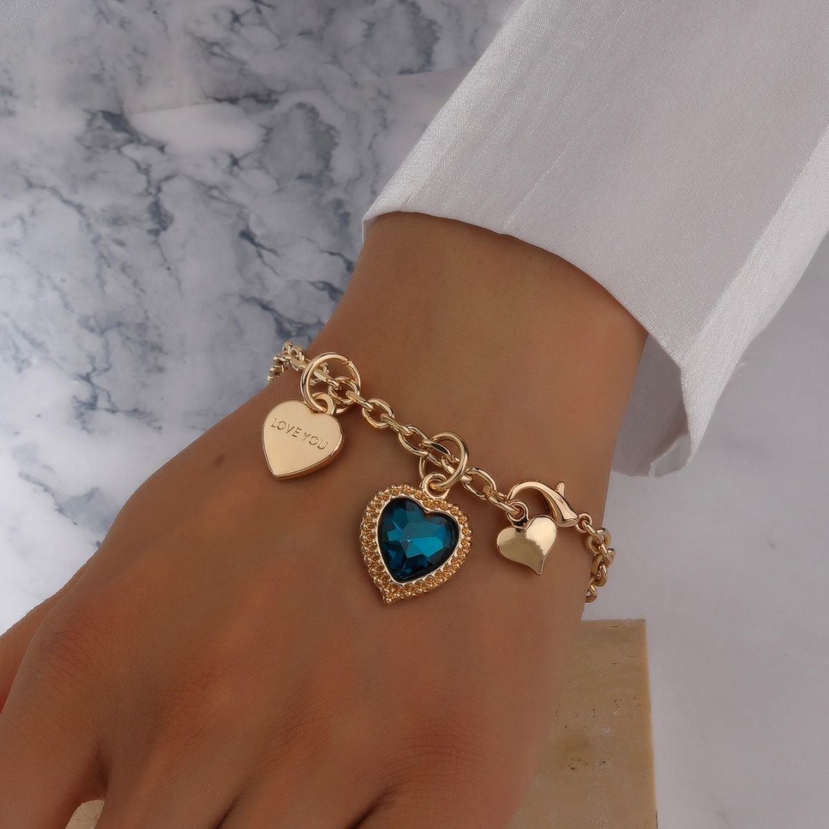 Korean Korean Style Personality Love Bracelet Ins Niche Inlaid Diamond English Letter Bracelet All Match Net Red Hand Jewelry_ipsvogv.com