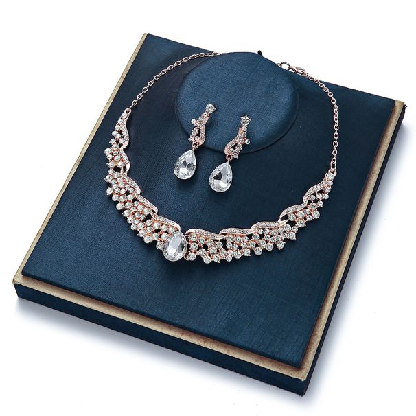 New Trendy Small Items Bride Necklace And Earrings Two-Piece Set Electroplated Jewelry_ipsvogv.com