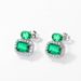 S925 Silver Cultured Emerald Earrings For Women, Fully Inlaid With Gemstones, Retro Noble_ipsvogv.com