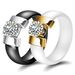 Hot selling 6MM ceramic personality simple black and white zirconium inset couple rings_ipsvogv.com