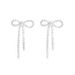 High End Bow Tassel Earrings For Women Shiny Diamond Studded Small Earrings Elegant Trendy Earrings_ipsvogv.com