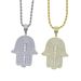 hip hop hamsa palm pendant popular necklace full diamond trendy jewelry spot delivery_ipsvogv.com