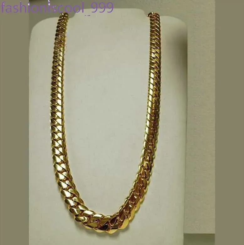 Designer Jewelry Classic 14K Gold Miami Mens Cuban Curb Chain Ring Necklace Fashion Minimalist Style Christmas Day Gift_ipsvogv.com