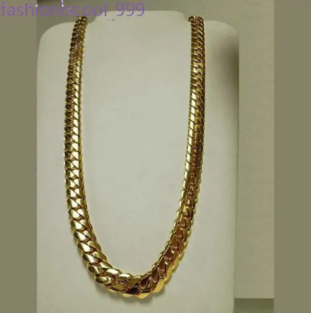 Designer Jewelry Classic 14K Gold Miami Mens Cuban Curb Chain Ring Necklace Fashion Minimalist Style Christmas Day Gift_ipsvogv.com