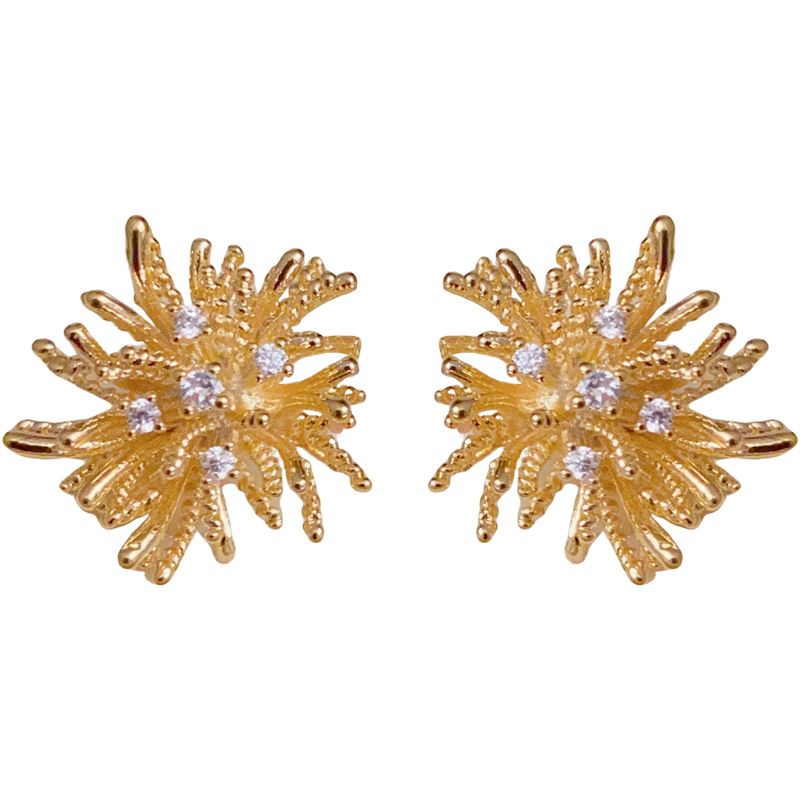 Niche S Silver Needle Metal Dandelion Fireworks Elegant Fashion Light Luxury Versatile Design Sense Earrings_ipsvogv.com