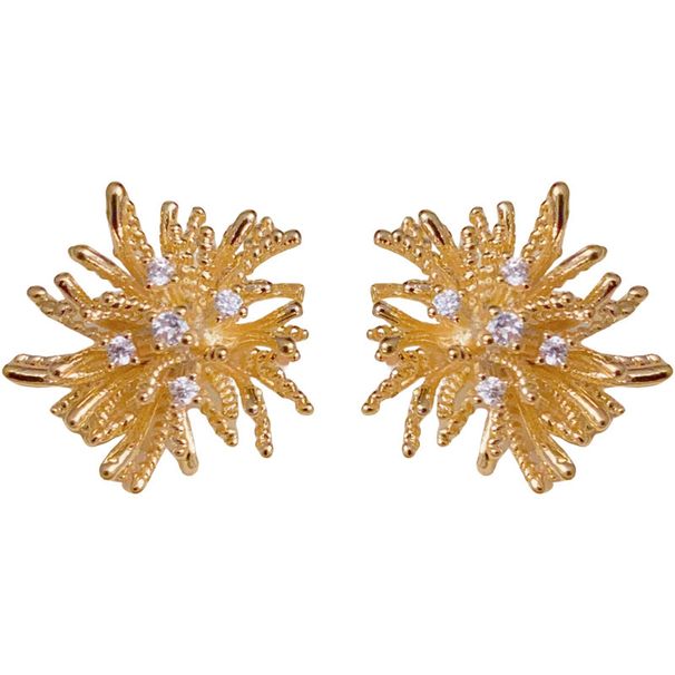 Niche S Silver Needle Metal Dandelion Fireworks Elegant Fashion Light Luxury Versatile Design Sense Earrings_ipsvogv.com