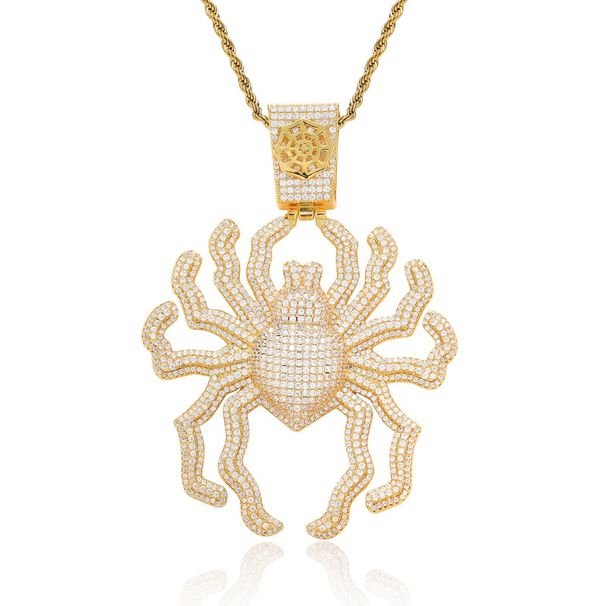Men’s Jewelry Set Fashion New Hip Hop Oversized Spider Pendant Slightly Inlaid With Zircon Exaggerated Personality Men's Hip Hop Necklace_ipsvogv.com