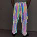 Men's Clothing geometric pattern colorful reflective overalls men's knitted breathable casual loose skinny pants_ipsvogv.com