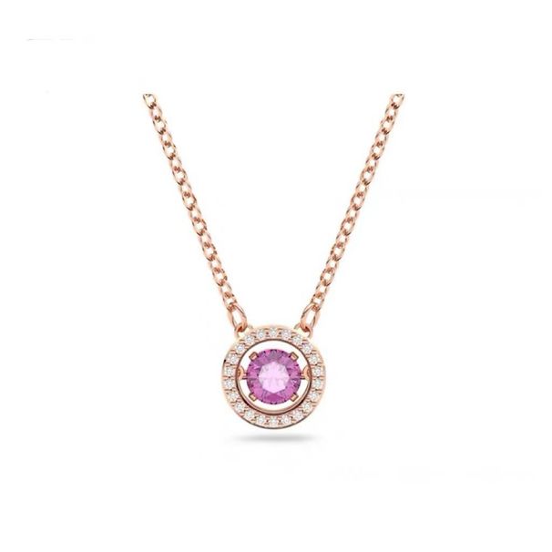 Purple Crystal Beating Heart Necklace Female Element Clavicle Necklace Female_ipsvogv.com