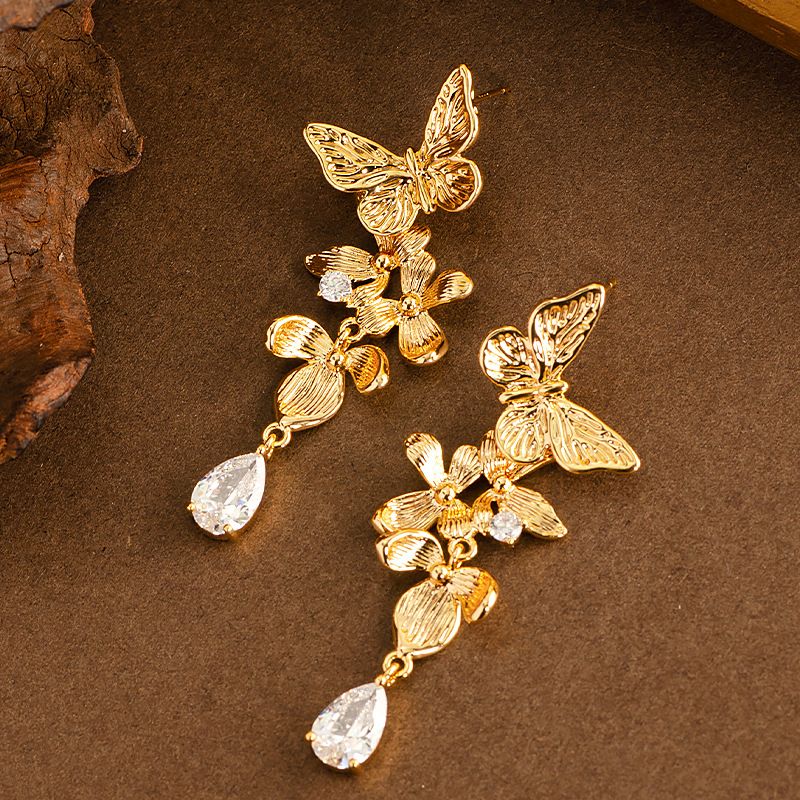 Subtle And Exquisite Design, Long Butterfly Flower Tassel For Women, Light Luxury, High-end Feel, Slimming Face, Silver_ipsvogv.com