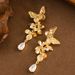 Subtle And Exquisite Design, Long Butterfly Flower Tassel For Women, Light Luxury, High-end Feel, Slimming Face, Silver_ipsvogv.com