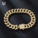 Hip Hop 13mm Spring Clasp Cuban Bracelet Alloy Full Diamond Thick Style Unisex Jewelry_ipsvogv.com