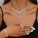 Women’s Jewelry Set Fashion Necklace Bracelet Ring Ring Set Bridal Jewelry Zircon Earrings Four Piece Dress_ipsvogv.com
