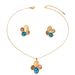 Geometric Light Style Women's Necklace Earring Set Versatile Inlaid Forest Earrings Long Neck Chain Luxury_ipsvogv.com