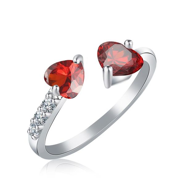 New Fashion heart-shaped zircon ring for women, light luxury, personalized temperament, open ring, fashionable and high-end Feeling ring For Gift_ipsvogv.com