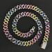 New hip hop mixed color Cuban chain alloy men's accessories personality hip hop style necklace summer matching_ipsvogv.com