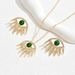 Fashion commuting women's earring necklace set with diamond studded Devil's Eye earrings, niche design, long chain,_ipsvogv.com