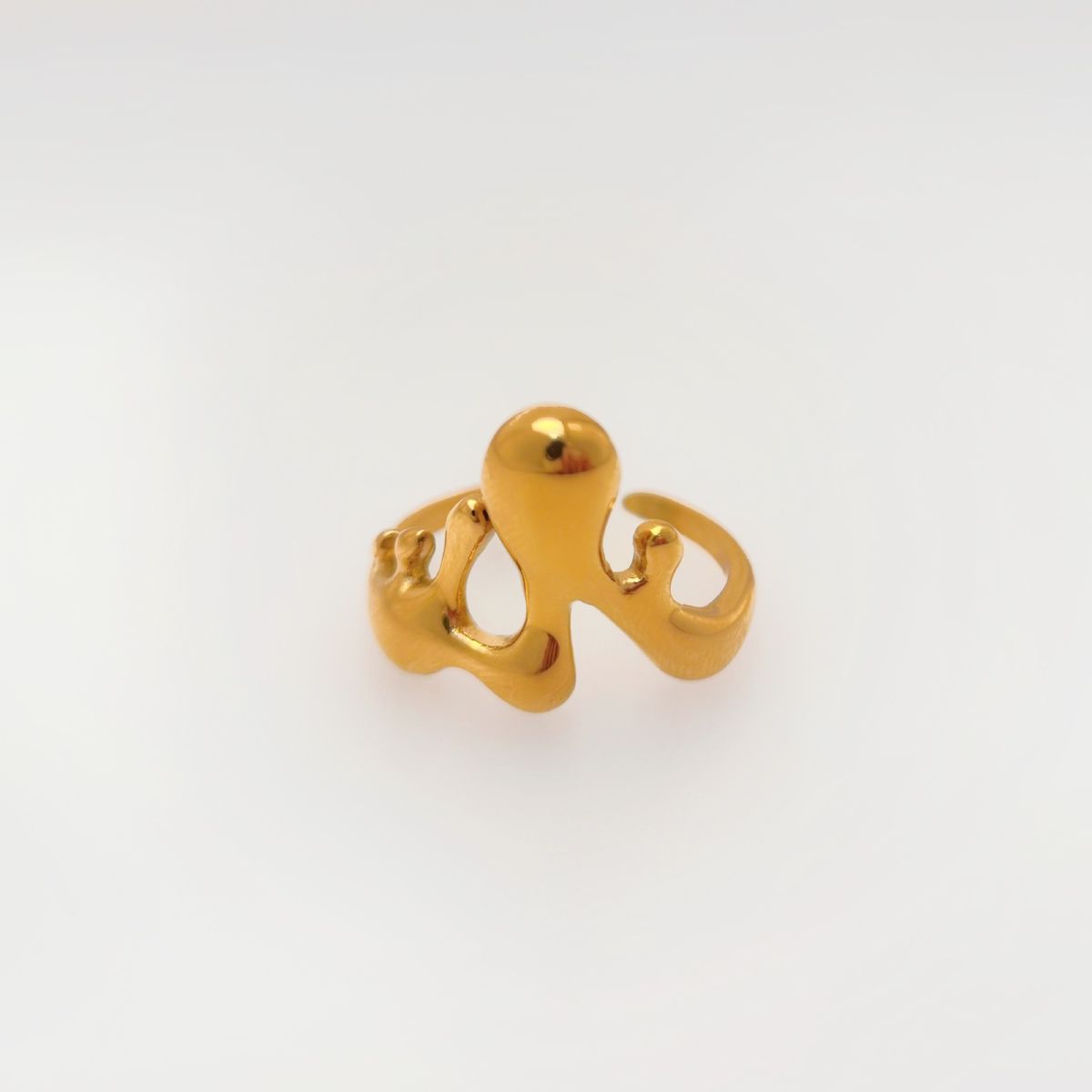 Spot Factory INS Electroplated Titanium Steel Irregular Shaped Liquid Open Ring_ipsvogv.com