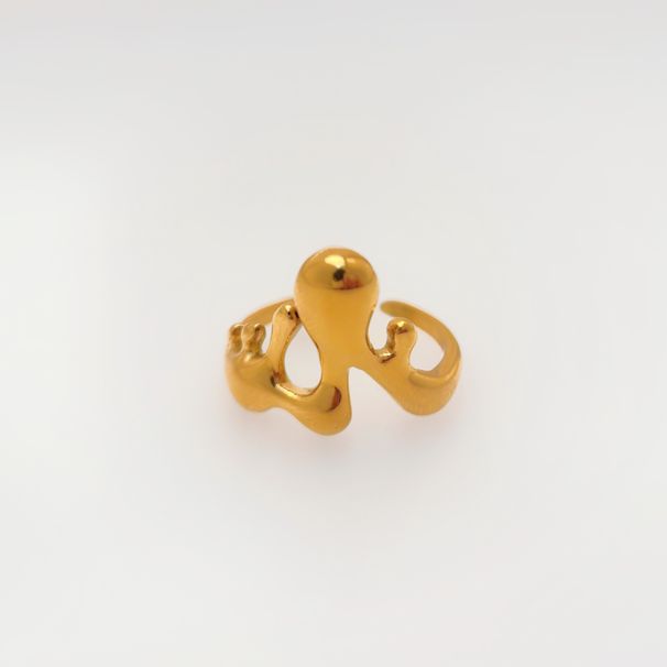Spot Factory INS Electroplated Titanium Steel Irregular Shaped Liquid Open Ring_ipsvogv.com