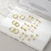 Women’s Jewelry Set Fashion Hot Sale Real Gold Brass Electroplating Temperament Small And Exquisite Small Round Bead Earrings Plain Hoop Earrings Set_ipsvogv.com