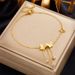 Fashionable niche high-end light luxury simple versatile temperament metal titanium steel oil drop love butterfly pendant anklet_ipsvogv.com