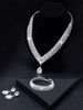 Light Luxury Style Women's Water Drop Pendant Zircon Necklace Earrings Bracelet Bridal Wedding Accessories_ipsvogv.com