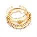 Personality Spiral Fried Dough Twists Metal Simple Rhinestone Versatile Chain Bracelet Women Set_ipsvogv.com