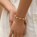 Color preserving freshwater pearl bracelet textured real gold electroplating elegant shell pearl bracelet handmade temperament retro hand jewelry_ipsvogv.com
