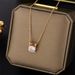 Stainless Steel Classic Zircon Pendant Necklaces For Women Fashion Romantic Wedding Jewelry_ipsvogv.com