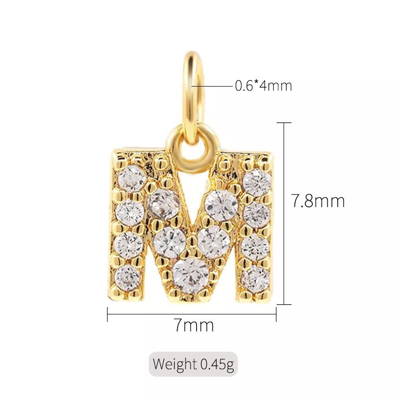 Women's Jewelry Exquisite And Simple Micro Inlaid Zircon English 26 Letter Pendant Necklace 14k Gold Color Preserving Pendant DIY Jewelry Accessories_ipsvogv.com