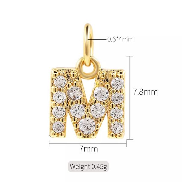 Women's Jewelry Exquisite And Simple Micro Inlaid Zircon English 26 Letter Pendant Necklace 14k Gold Color Preserving Pendant DIY Jewelry Accessories_ipsvogv.com