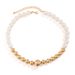Exaggerated Punk Color Contrasting Round Bead Pearl For Women's Personality Geometric Beaded Necklace Set_ipsvogv.com