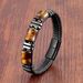 Stainless Steel Cord Jewelry Fashion Woven Leather Bracelet Men's New Tiger Eye Stone Accessories_ipsvogv.com