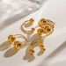 Women's Jewelry Stainless Steel Gold Ball Ring K Gold Exaggerated Fashion Ring Female Simple And Generous_ipsvogv.com
