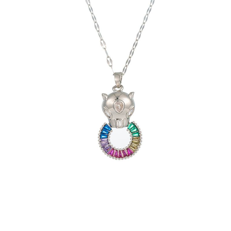Fashionable Geometric Diamond Inlaid Leopard Pendant For Hip-hop Women's Jewelry, Personalized Light Luxury, Fashionable_ipsvogv.com