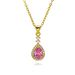 Luxury Gemstone Teardrop Shaped Inlaid Full Diamond Cross Border Simple Pendant Necklace Ruby Clavicle Chain Retro High End Feel_ipsvogv.com