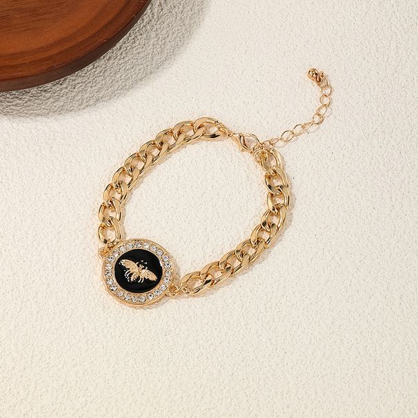 Unisex Fashionable And Personalized Geometric Round Square Honey Lion Diamond Bracelet_ipsvogv.com