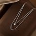 Japanese Korean V-shaped Double Layered Necklace Women's Style, Light Luxury And High-end Feel, Inlaid With Zircon_ipsvogv.com